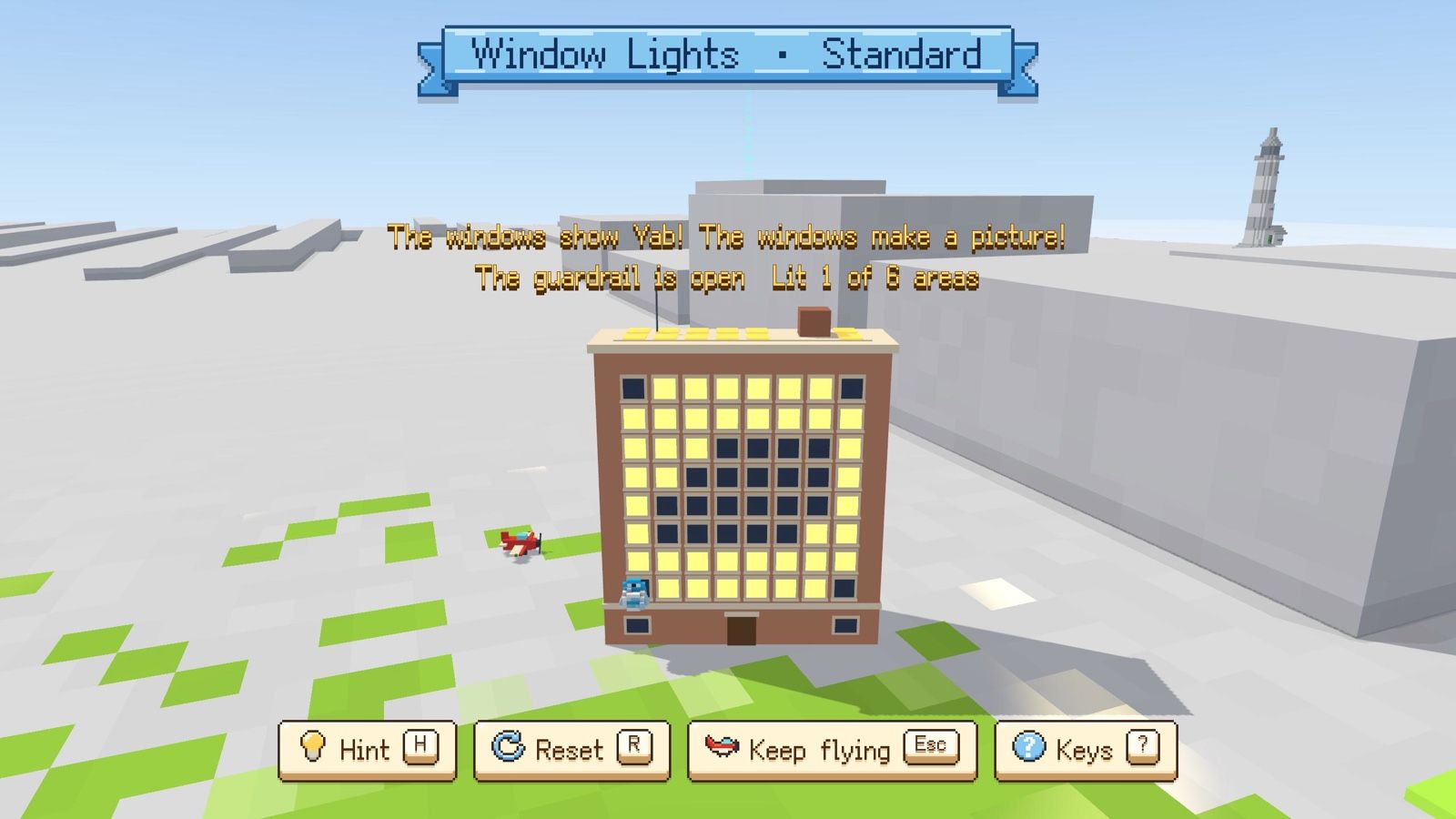 A puzzle screen in the game: Window Lights