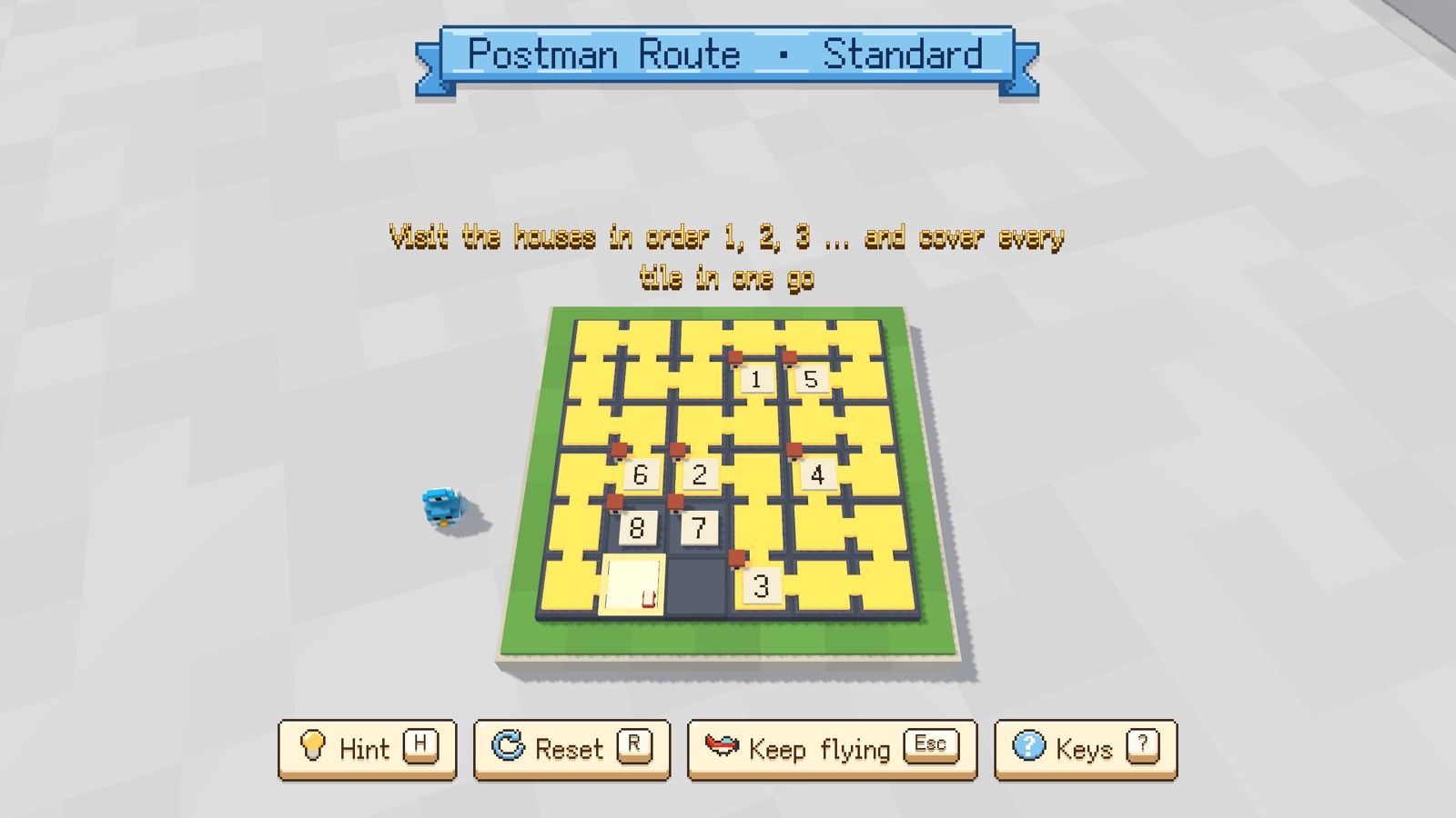 A puzzle screen in the game: Postman Route